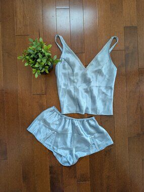 LA SENZA BABY BLUE VINTAGE Y2K SATIN PJ SET